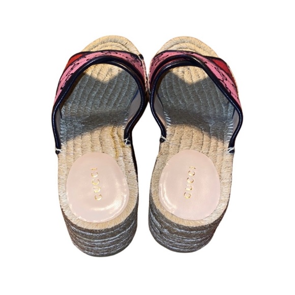 Gucci Marmont Multicolor GG Espadrille Canvas
Sandals Red/Pink Size 37 - Picture 3 of 5